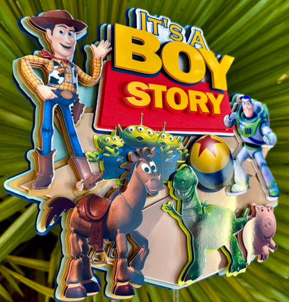 It's a Boy Story, Toy Story Cake Topper, woody & buzz cake topper, Toy Story friends, Toy Story birthday, Baby Shower Cake Topper