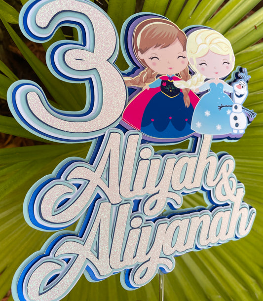 Frozen Baby cake Topper Elsa & Anna Birthday party Favor Goody Gift 3D Bags handmade Frozen Baby cupcakes topper Disney Frozen