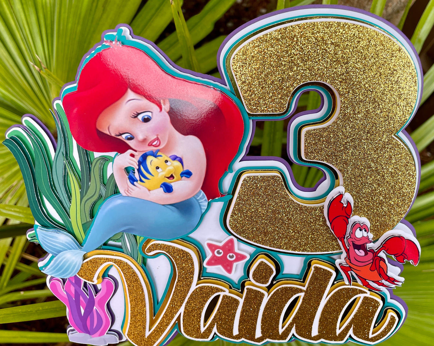 Baby Little Mermaid Cake Topper | The Little Mermaid Birthday | Disney Ariel Cake Topper | Mermaid Birthday Party | Princess | Under The Sea
