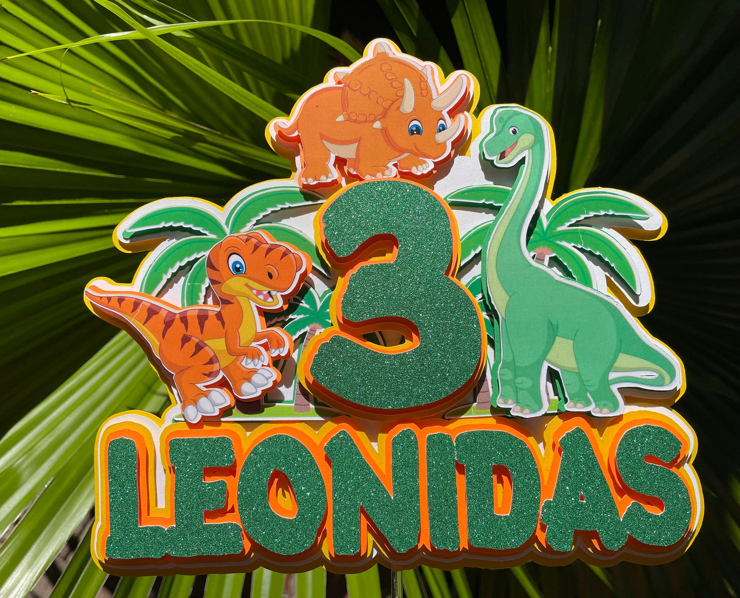 Dinosaur Cake Topper, Boys Birthday Cake Topper, T-Rex Cake Topper, Jurassic Name and Age Cake Topper, Dinosaur Birthday Party, roar