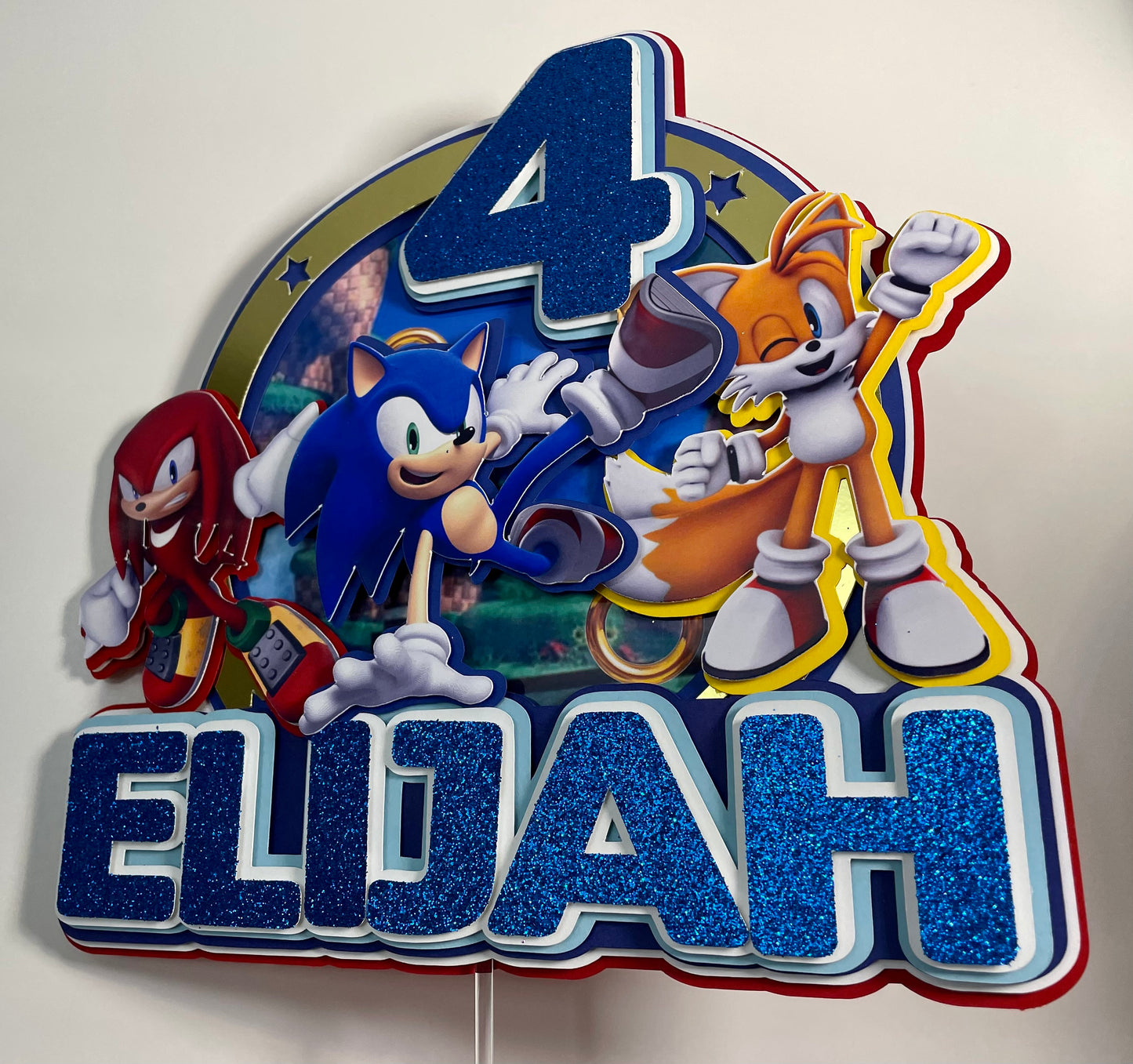 Sonic The Hedgehog Cake Topper, Sonic Theme Party, Birthday Cake Topper, 3D Cake Topper, Boy Cake Topper, Sonic Party Idea, Cake Topper