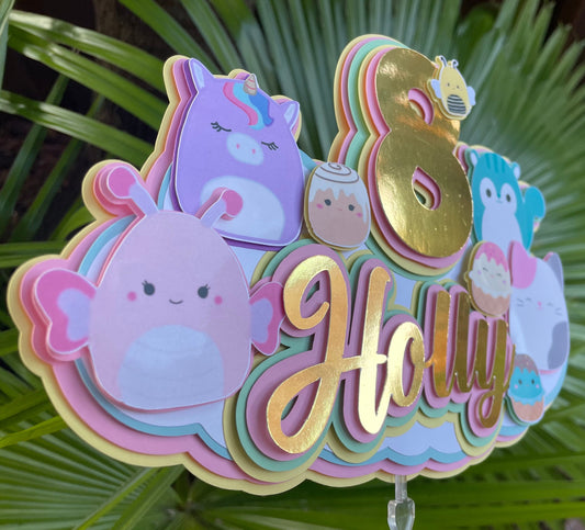 Squishmallow Cake Topper, Squishmallow favor bags, Squishmallow Letter 3DParty decoration, Birthday girl, Squishmallow cupcake topper cute