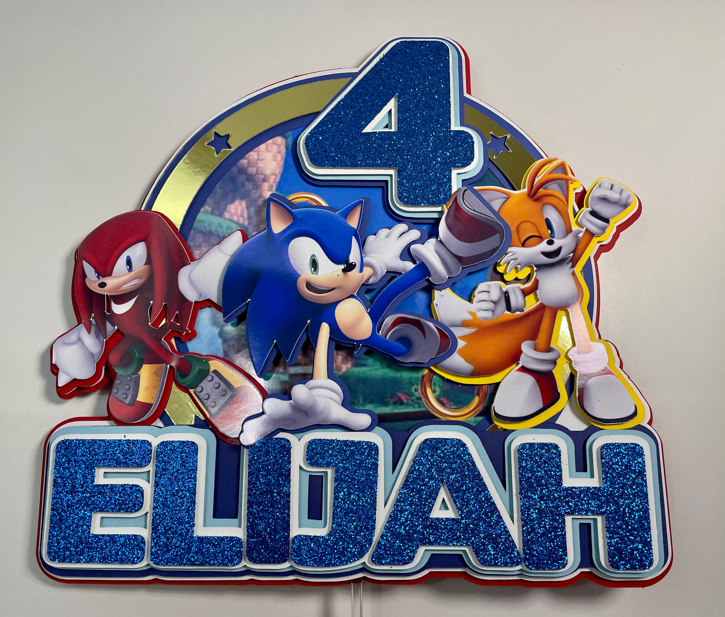 Sonic The Hedgehog Cake Topper, Sonic Theme Party, Birthday Cake Topper, 3D Cake Topper, Boy Cake Topper, Sonic Party Idea, Cake Topper